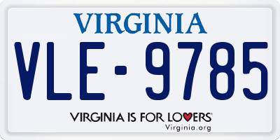 VA license plate VLE9785