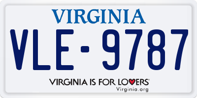 VA license plate VLE9787