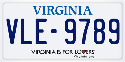 VA license plate VLE9789