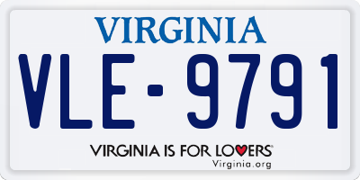 VA license plate VLE9791