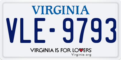 VA license plate VLE9793