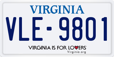 VA license plate VLE9801