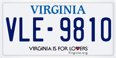 VA license plate VLE9810