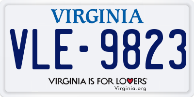 VA license plate VLE9823