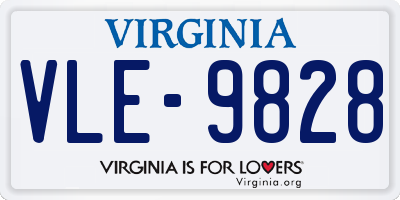 VA license plate VLE9828