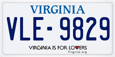 VA license plate VLE9829