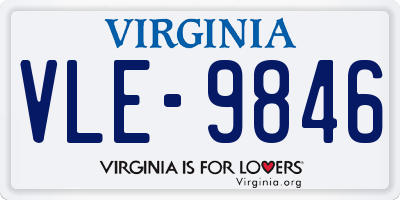 VA license plate VLE9846