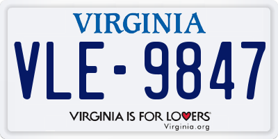 VA license plate VLE9847
