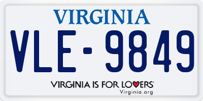 VA license plate VLE9849