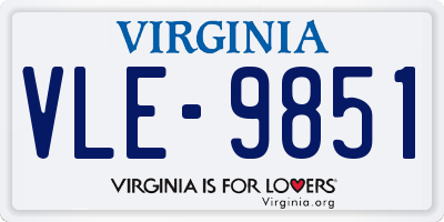 VA license plate VLE9851