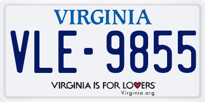 VA license plate VLE9855