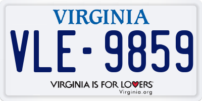 VA license plate VLE9859