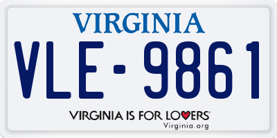 VA license plate VLE9861