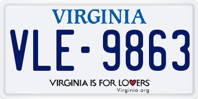 VA license plate VLE9863