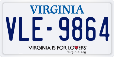 VA license plate VLE9864