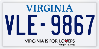 VA license plate VLE9867