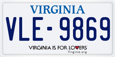 VA license plate VLE9869