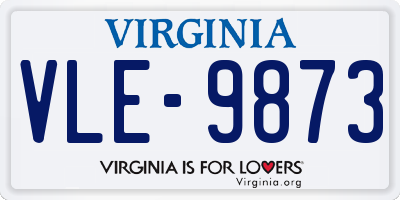 VA license plate VLE9873
