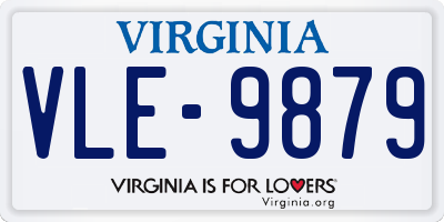 VA license plate VLE9879