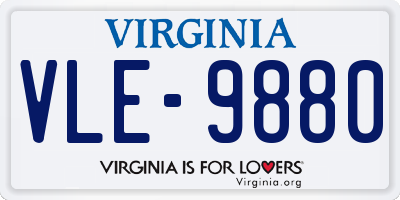 VA license plate VLE9880