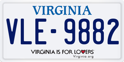 VA license plate VLE9882