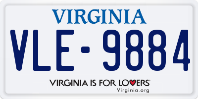 VA license plate VLE9884