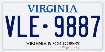 VA license plate VLE9887