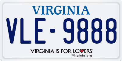 VA license plate VLE9888