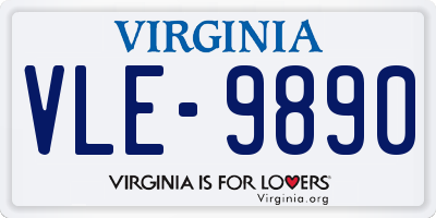 VA license plate VLE9890