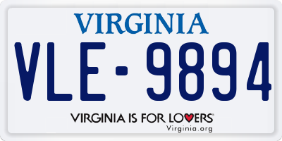 VA license plate VLE9894