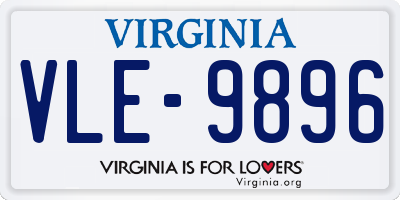 VA license plate VLE9896