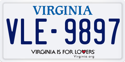 VA license plate VLE9897