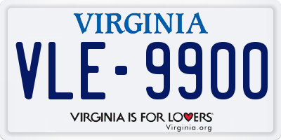VA license plate VLE9900