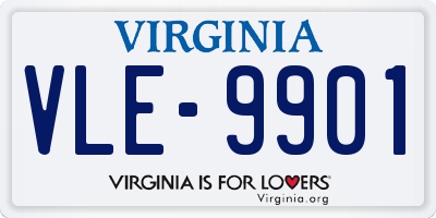 VA license plate VLE9901