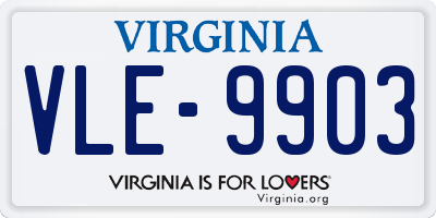 VA license plate VLE9903