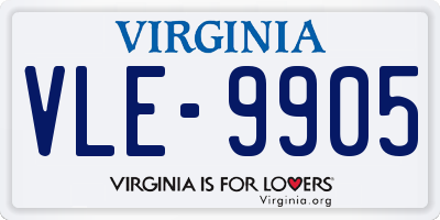 VA license plate VLE9905