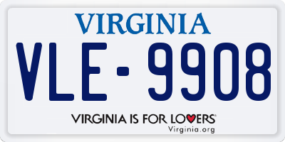 VA license plate VLE9908