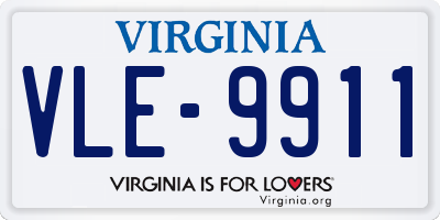VA license plate VLE9911