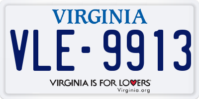 VA license plate VLE9913