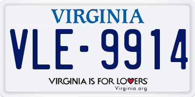 VA license plate VLE9914