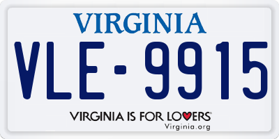 VA license plate VLE9915