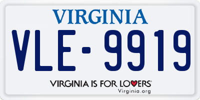 VA license plate VLE9919