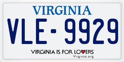 VA license plate VLE9929