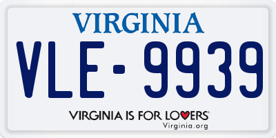 VA license plate VLE9939