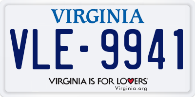 VA license plate VLE9941