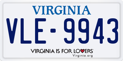 VA license plate VLE9943