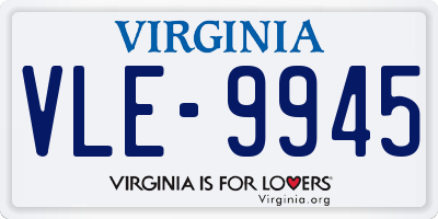 VA license plate VLE9945