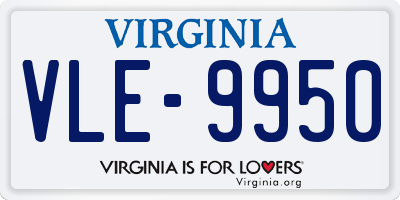 VA license plate VLE9950