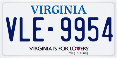 VA license plate VLE9954
