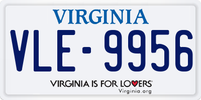 VA license plate VLE9956